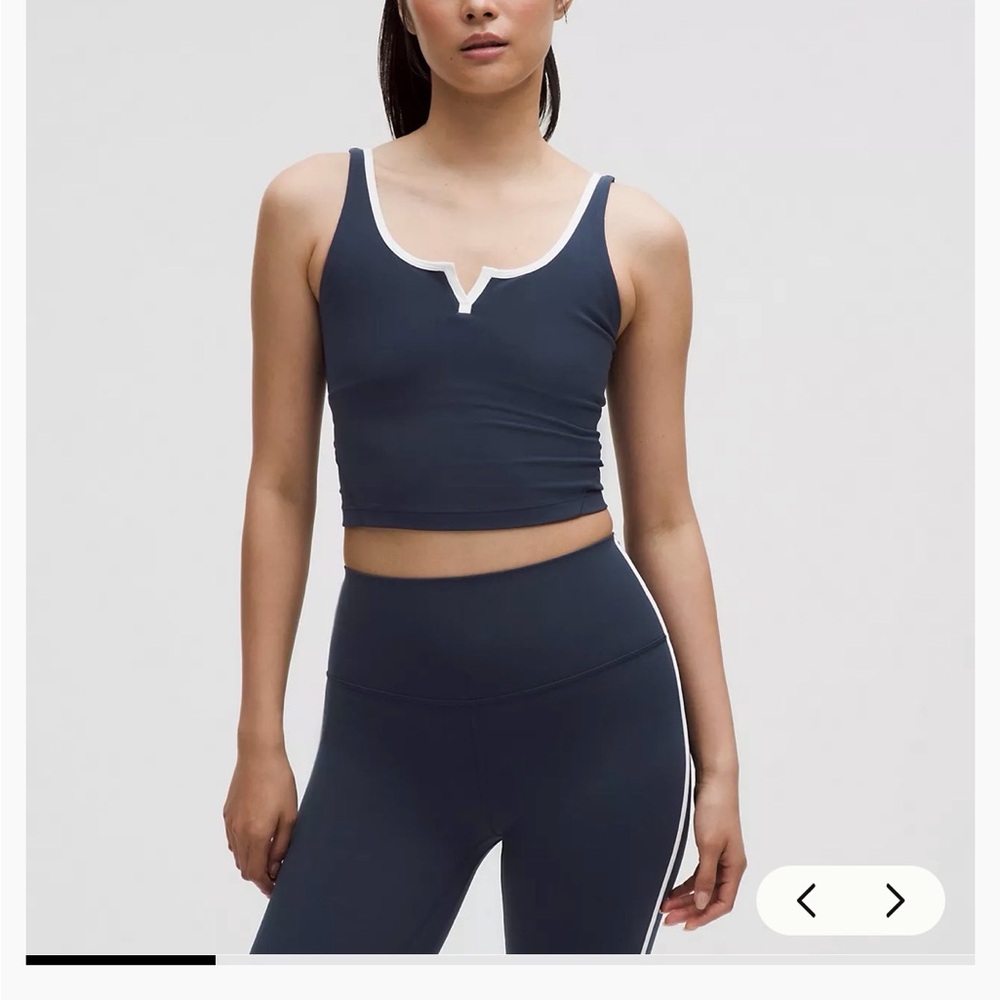 Lululemon Navy and White Align Notch Tank
